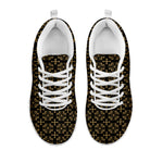 Black And Beige Orthodox Pattern Print White Sneakers