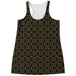 Black And Beige Orthodox Pattern Print Women's Racerback Tank Top