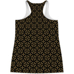 Black And Beige Orthodox Pattern Print Women's Racerback Tank Top
