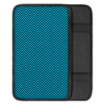 Black And Blue Chevron Pattern Print Car Center Console Cover