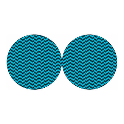 Black And Blue Chevron Pattern Print Car Coasters