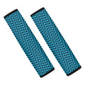 Black And Blue Chevron Pattern Print Car Seat Belt Covers