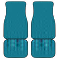 Black And Blue Chevron Pattern Print Front and Back Car Floor Mats