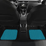 Black And Blue Chevron Pattern Print Front and Back Car Floor Mats