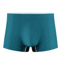 Black And Blue Chevron Pattern Print Men's Boxer Briefs