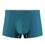 Black And Blue Chevron Pattern Print Men's Boxer Briefs