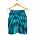 Black And Blue Chevron Pattern Print Men's Shorts