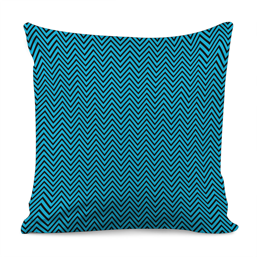 Black And Blue Chevron Pattern Print Pillow Cover