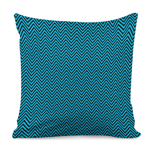 Black And Blue Chevron Pattern Print Pillow Cover
