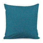 Black And Blue Chevron Pattern Print Pillow Cover