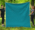 Black And Blue Chevron Pattern Print Quilt