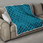 Black And Blue Chevron Pattern Print Quilt