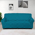 Black And Blue Chevron Pattern Print Sofa Cover