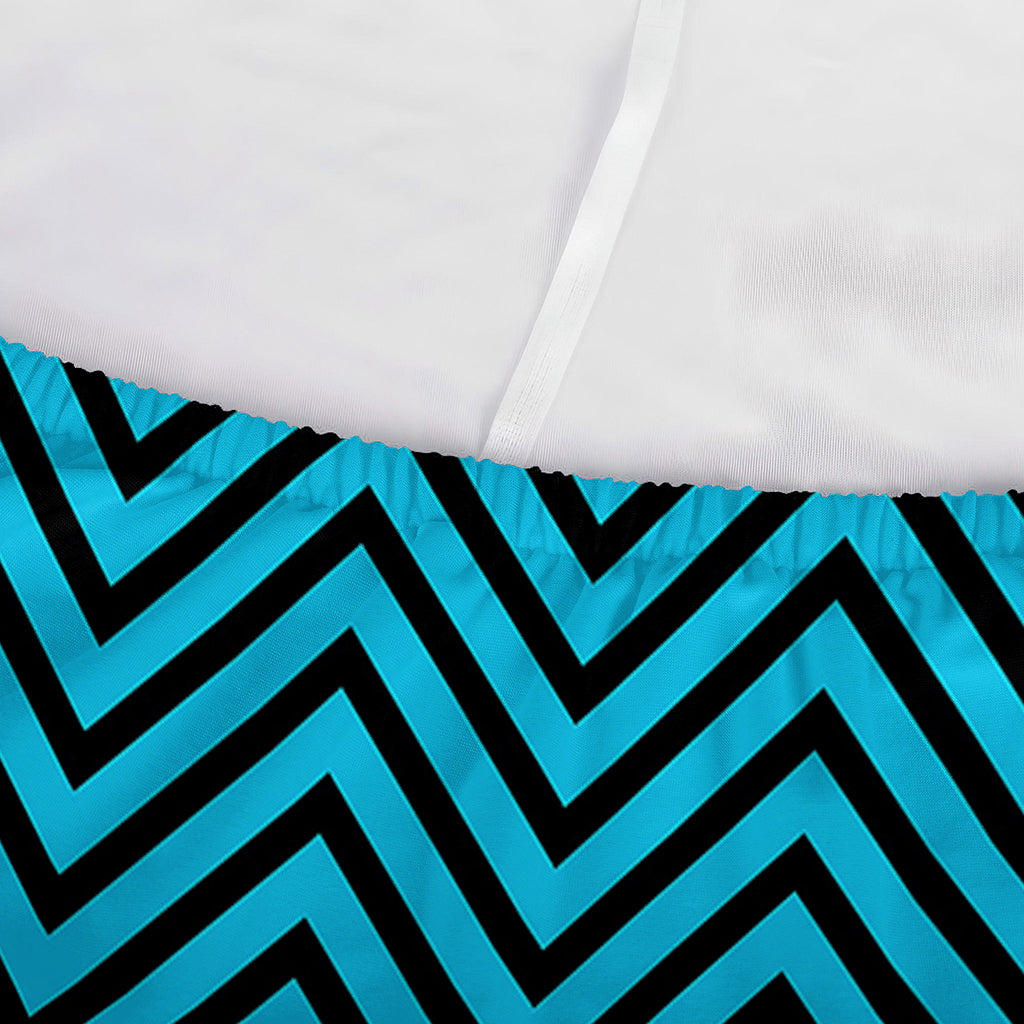 Black And Blue Chevron Pattern Print Sofa Cover