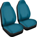 Black And Blue Chevron Pattern Print Universal Fit Car Seat Covers