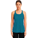 Black And Blue Chevron Pattern Print Women's Racerback Tank Top