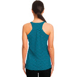 Black And Blue Chevron Pattern Print Women's Racerback Tank Top
