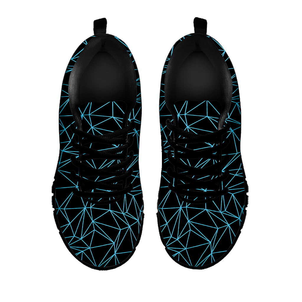 Black And Blue Geometric Mosaic Print Black Sneakers