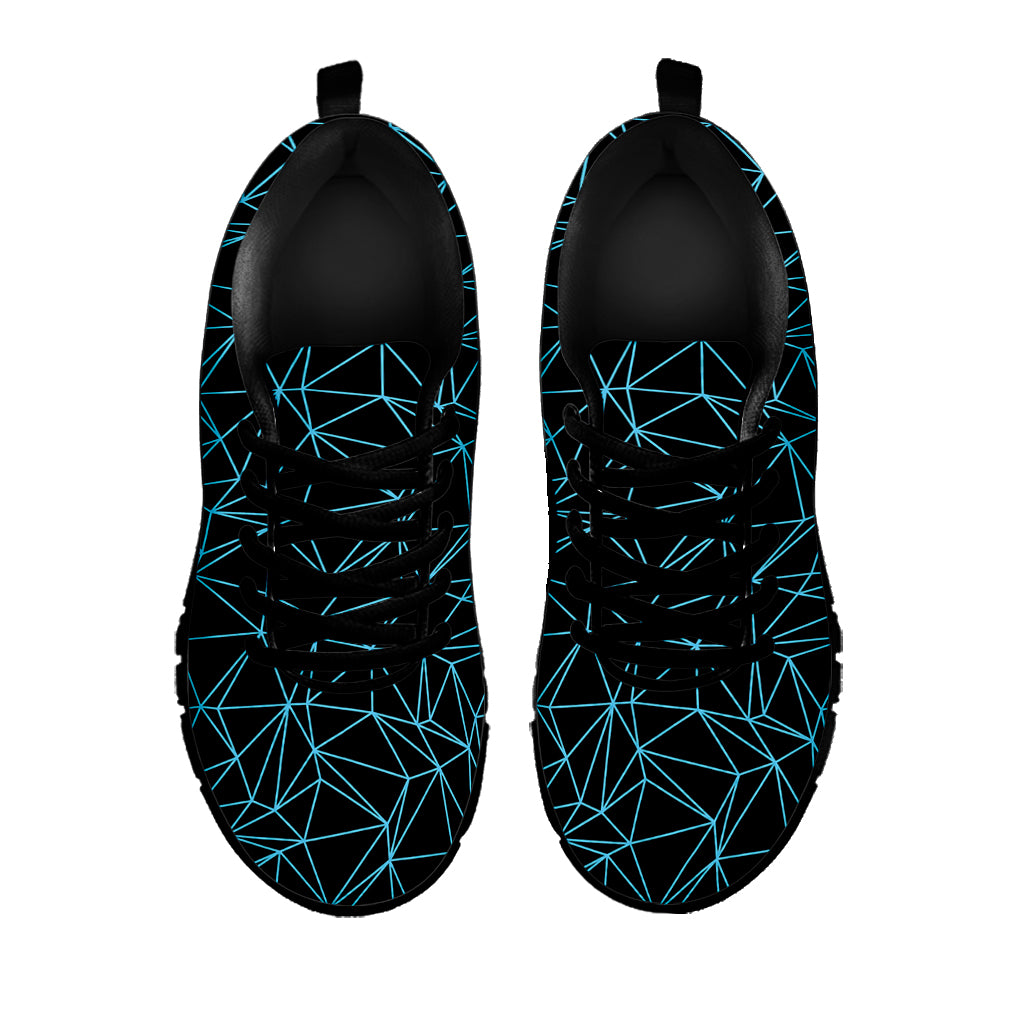 Black And Blue Geometric Mosaic Print Black Sneakers