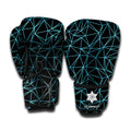 Black And Blue Geometric Mosaic Print Boxing Gloves