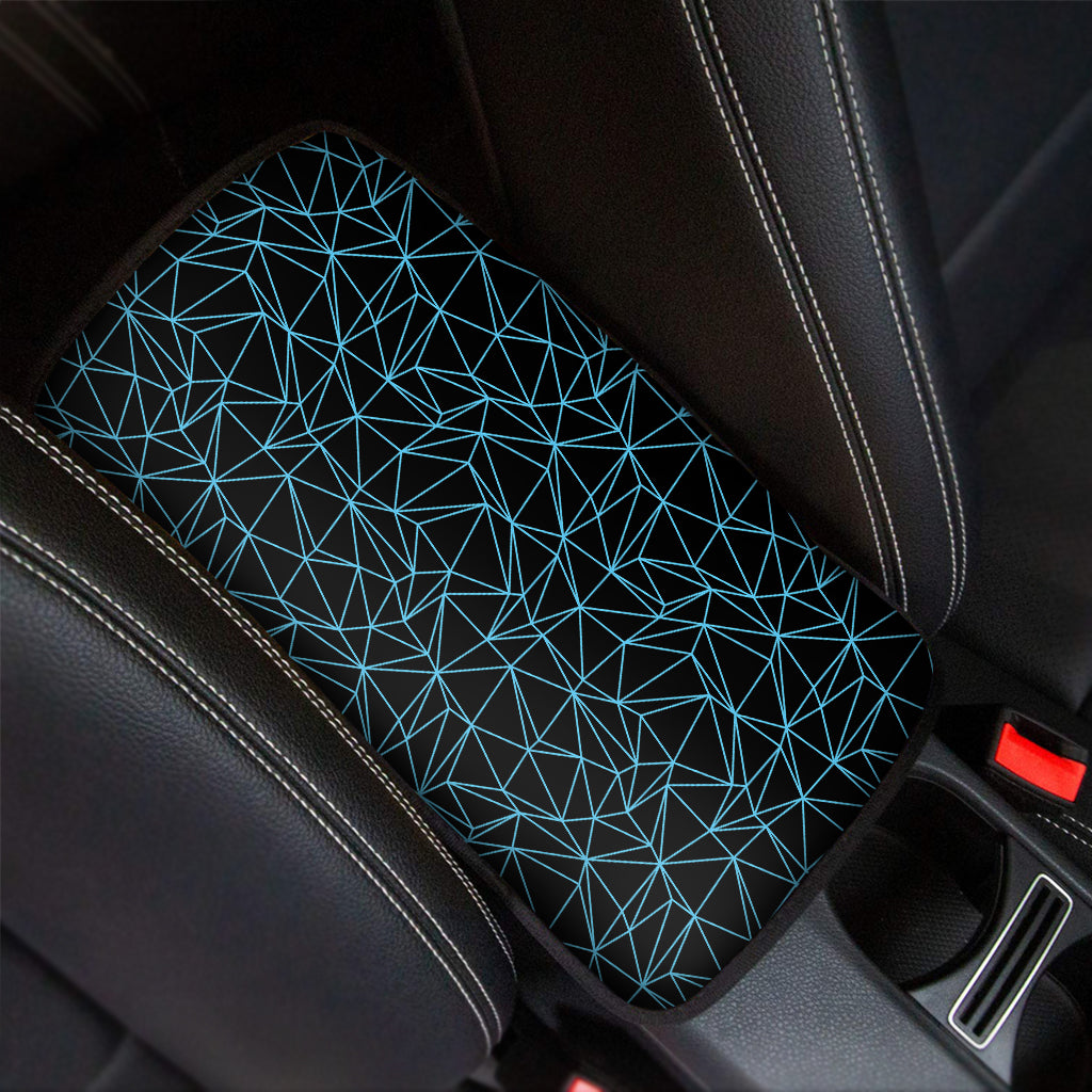 Black And Blue Geometric Mosaic Print Car Center Console Cover
