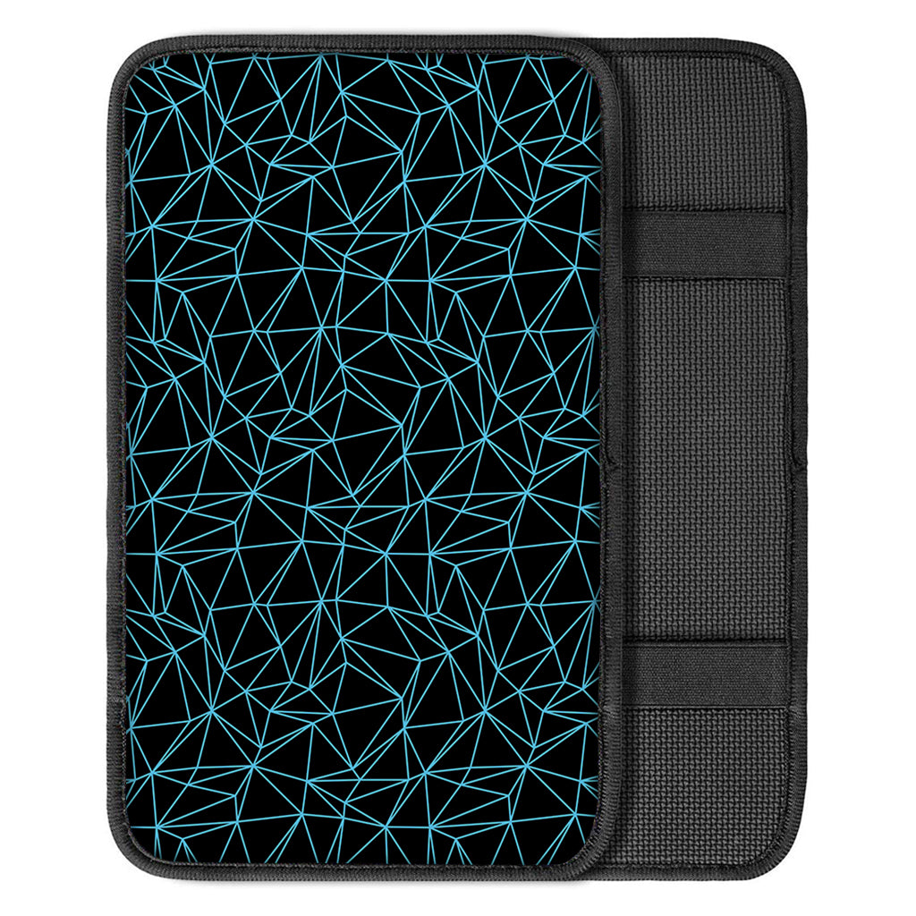 Black And Blue Geometric Mosaic Print Car Center Console Cover