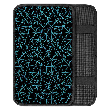 Black And Blue Geometric Mosaic Print Car Center Console Cover