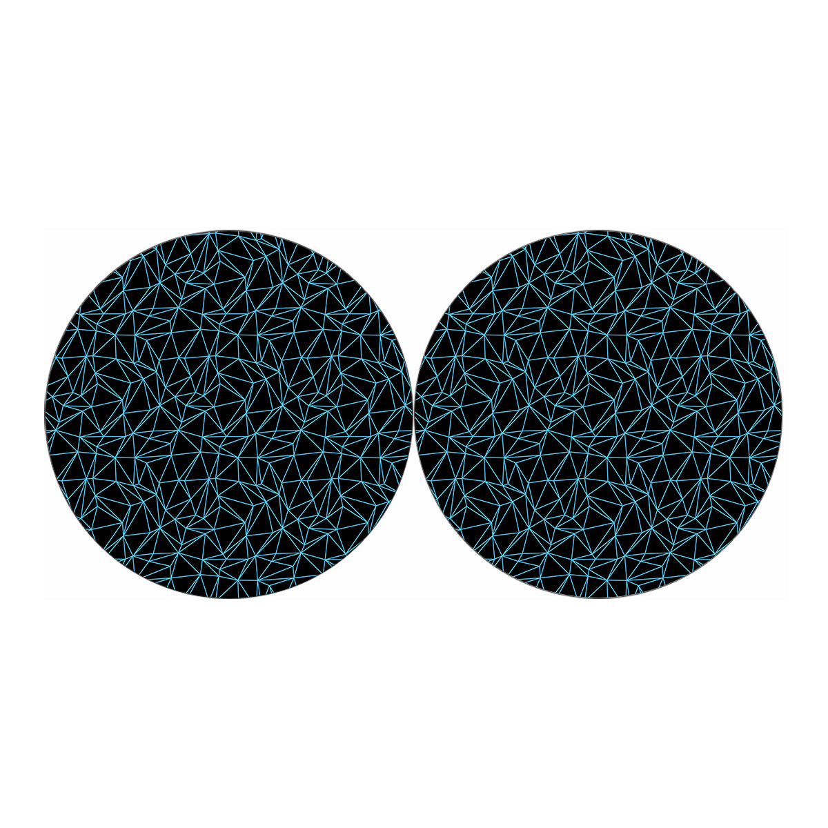 Black And Blue Geometric Mosaic Print Car Coasters