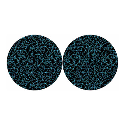Black And Blue Geometric Mosaic Print Car Coasters