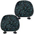 Black And Blue Geometric Mosaic Print Car Headrest Covers
