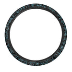 Black And Blue Geometric Mosaic Print Car Steering Wheel Cover