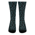 Black And Blue Geometric Mosaic Print Crew Socks