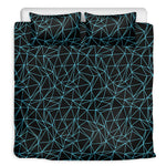 Black And Blue Geometric Mosaic Print Duvet Cover Bedding Set