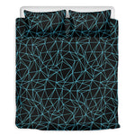 Black And Blue Geometric Mosaic Print Duvet Cover Bedding Set