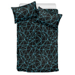 Black And Blue Geometric Mosaic Print Duvet Cover Bedding Set