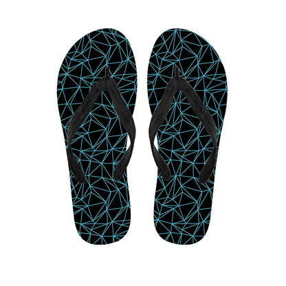 Black And Blue Geometric Mosaic Print Flip Flops