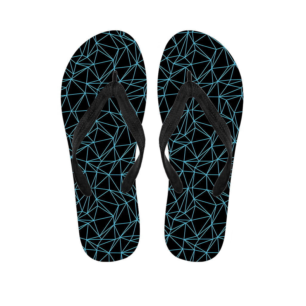 Black And Blue Geometric Mosaic Print Flip Flops