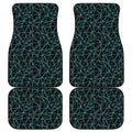 Black And Blue Geometric Mosaic Print Front and Back Car Floor Mats
