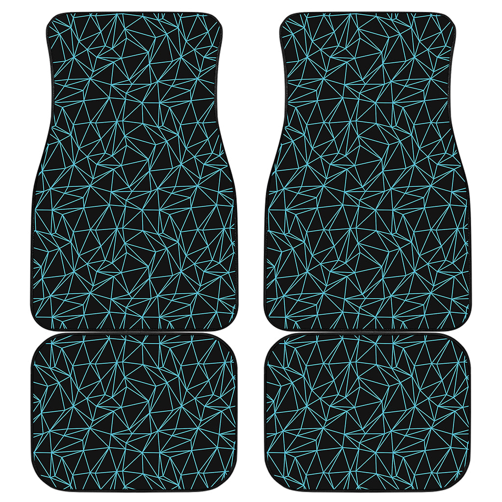 Black And Blue Geometric Mosaic Print Front and Back Car Floor Mats