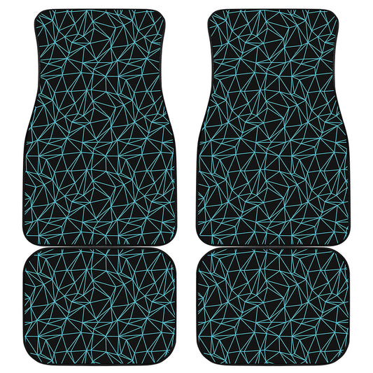 Black And Blue Geometric Mosaic Print Front and Back Car Floor Mats