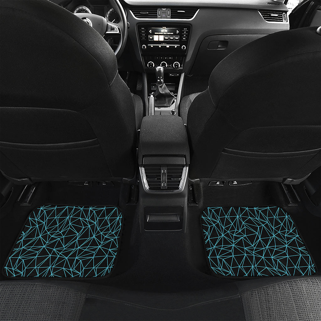 Black And Blue Geometric Mosaic Print Front and Back Car Floor Mats
