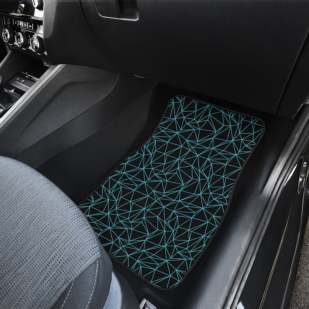 Black And Blue Geometric Mosaic Print Front and Back Car Floor Mats