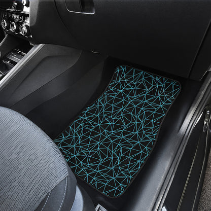 Black And Blue Geometric Mosaic Print Front and Back Car Floor Mats