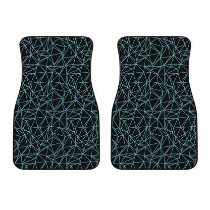 Black And Blue Geometric Mosaic Print Front Car Floor Mats