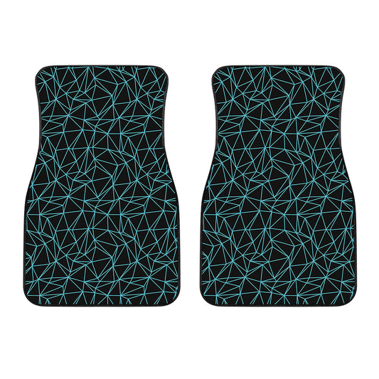 Black And Blue Geometric Mosaic Print Front Car Floor Mats