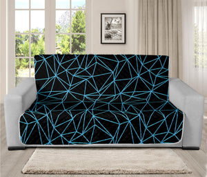 Black And Blue Geometric Mosaic Print Futon Protector