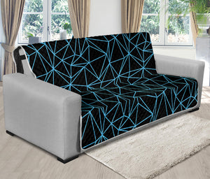 Black And Blue Geometric Mosaic Print Futon Protector