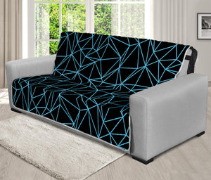 Black And Blue Geometric Mosaic Print Futon Protector