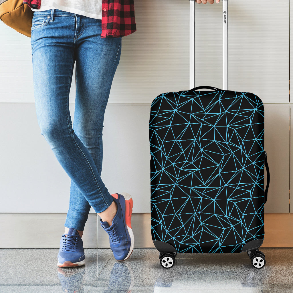 Black And Blue Geometric Mosaic Print Luggage Cover