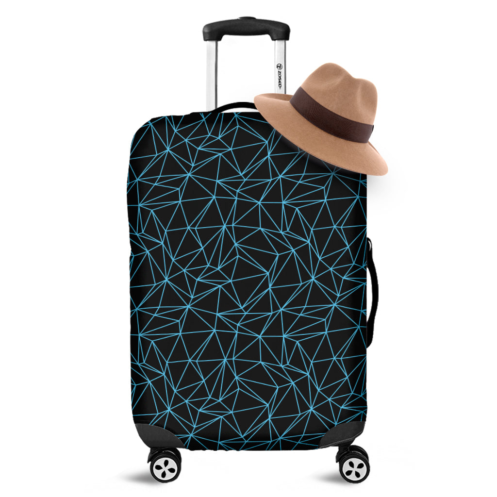 Black And Blue Geometric Mosaic Print Luggage Cover